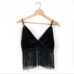 Velvet with Fringe Bra Top